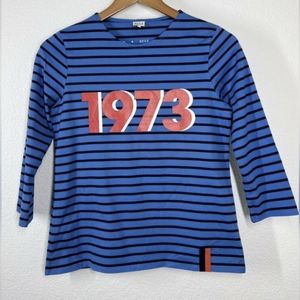Kule 1973 Blue Stripe Long Sleeve Tee